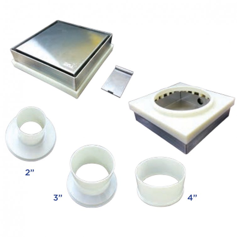 Stainless Steel Recess Floor Trap For Marble Tiles
